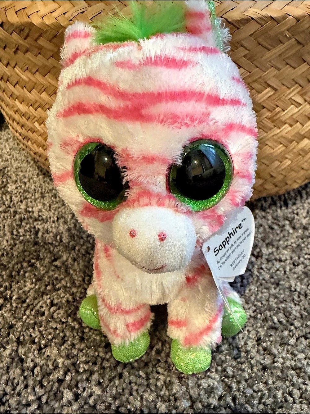 Ty Beanie Boos Sapphire Zebra 6” Justice Exclusive 2012 Retired NWT Rare